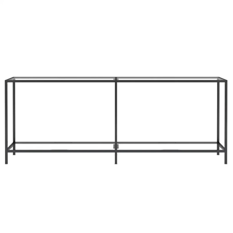 Hannmeike Glass Top Console Table, White, 75.5 x 200 x 35 cm