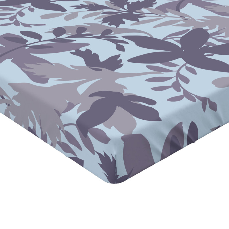 Drap-housse Ambesonne, Drap-housse de taille simple, Indigo foncé / motif floral bleu pâle