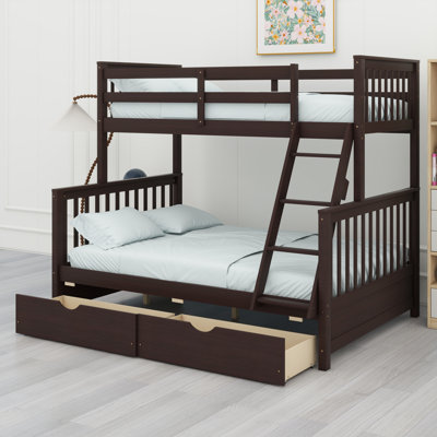 Bunk Bed With Ladders And Storage Drawers