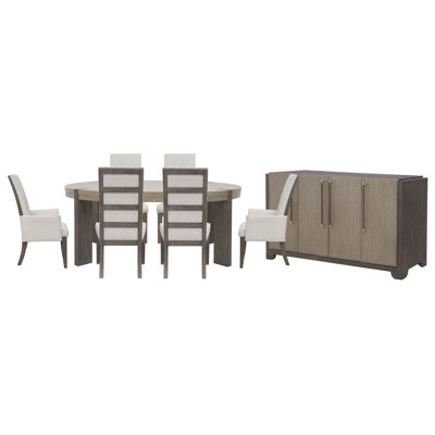 Table de salle à manger ronde avec 4 chaises d'appoint rembourrées Inzillo
