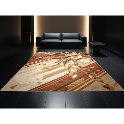 Tapis géométrique beige d'inspiration mondiale Pacen Mardi Gras Float