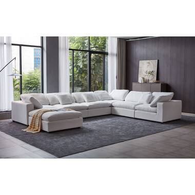 Baxter Minimalist Fabric Modern Puff Cream Sofa – Hooseng Furniture