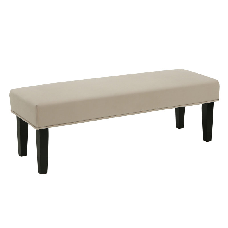 Alongi Polyester Upholstered Bench, Ivory