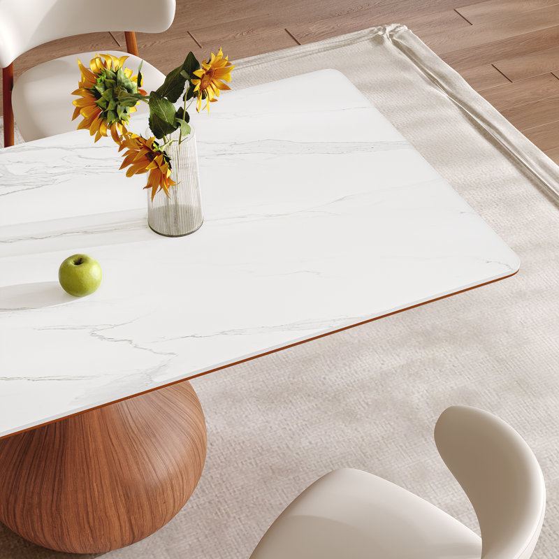 Table de salle à manger Gullveig Farmhouse, H 29,52 po x L 62,99 po x l 31,49 po, Blanc neigeux