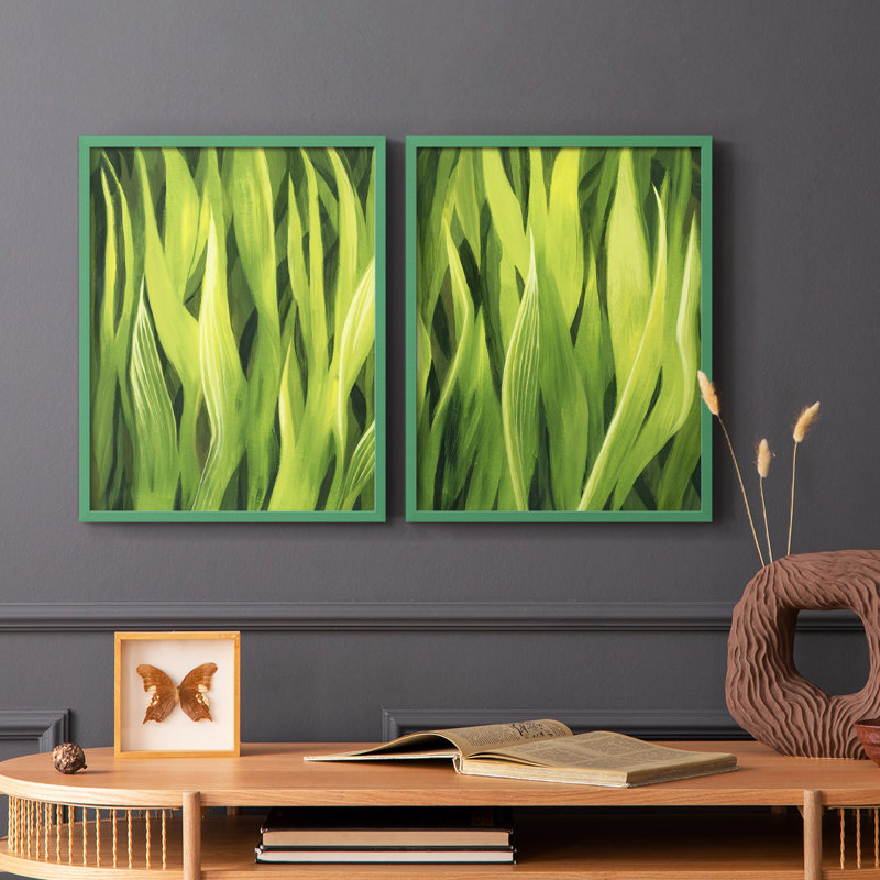 «Blades of Grass I», reproduction encadrée de qualité supérieure - prête à être accrochée - aucun clou requis - aucun clou requis