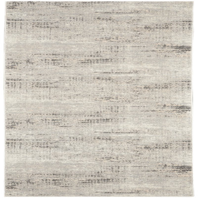 Tapis beige en laine et polyester tissé à la machine Southwestern