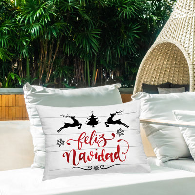 Coussin d'extérieur Feliz Navidad con Renos