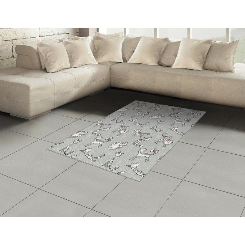 Flower High Density Long Fiber Poly Threads Decorative Area Rug Carpet, Rectangle 4' x 5'8"