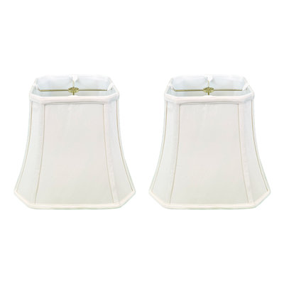 Royal Designs, Inc. BSO-705-12WH-2 Square Cut Corner Bell Basic Lamp Shade, 7.5 x 12 x 10.25, White, 2-Pack