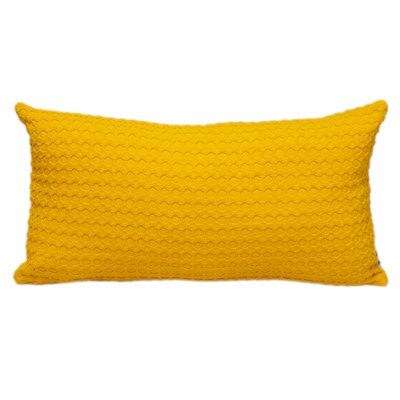 Textured Cotton Reversible Throw Pillow