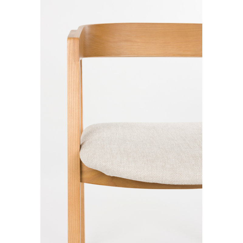 Dining Chair Upholstered Arm Chair, Natural