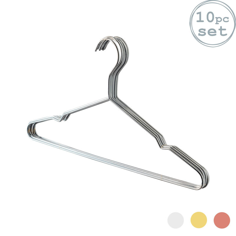 Harbour Housewares - Metallic Coat Hangers, Chrome