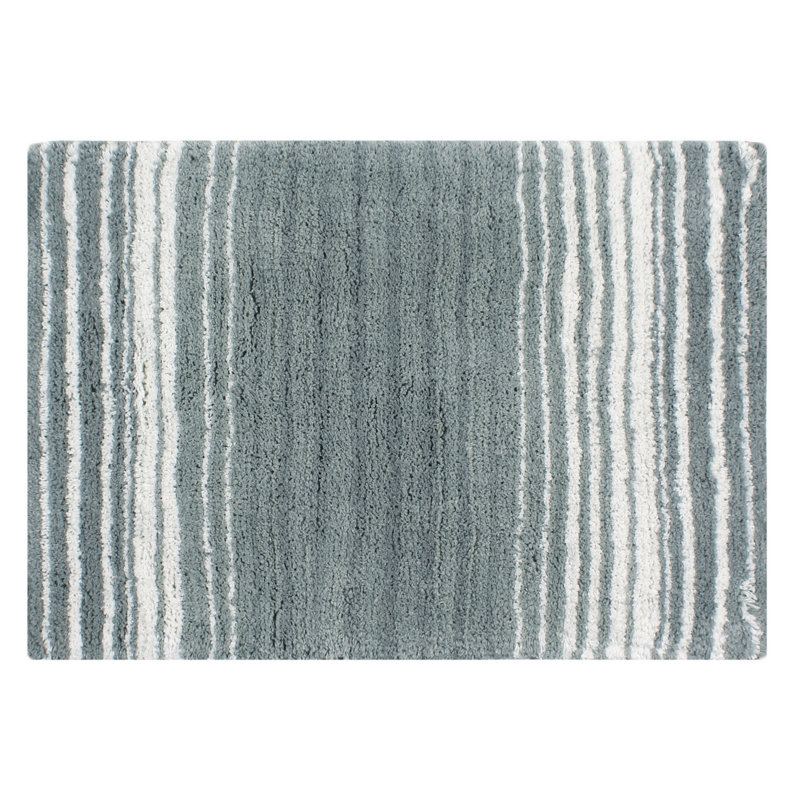 Griffie Plush 100 % Cotton Bath Rug, Single - 17" L x 24" W, Gray