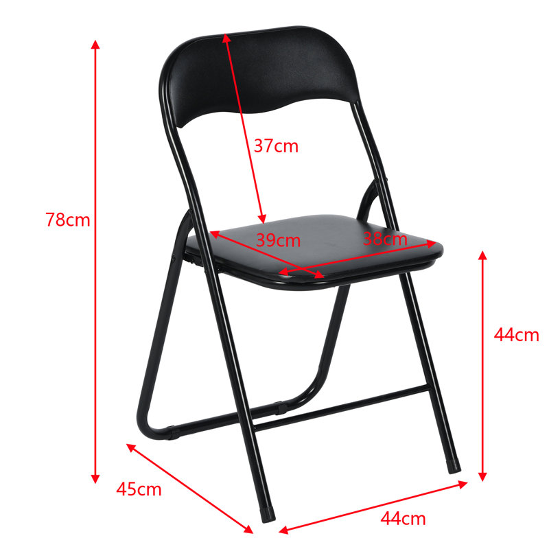 Puneeta Faux Leather Padded Stackable Folding Chair Folding Chair Set