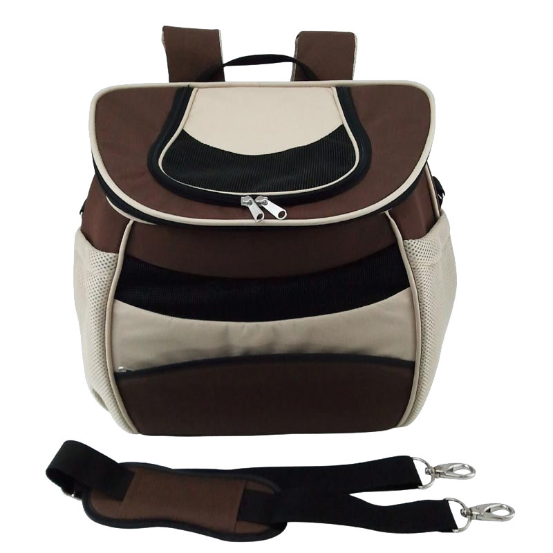 Varnell Collapsible Pet Carrier with 1 Door, Small (13" H x 11" W x 16" D), Brown