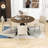 Barlene Modern Round Dining Table with Metal Cross Legs