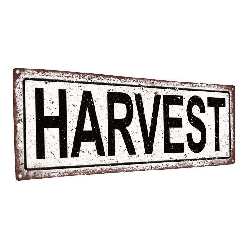 Plaque en métal «Harvest Harvest», H 11,5 po x l 31 po x P 0,04 po