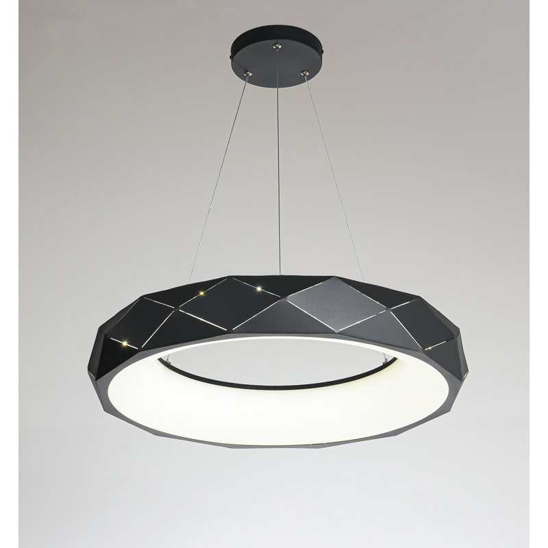 Jaidan 1 - Light LED Geometric Pendant, Black
