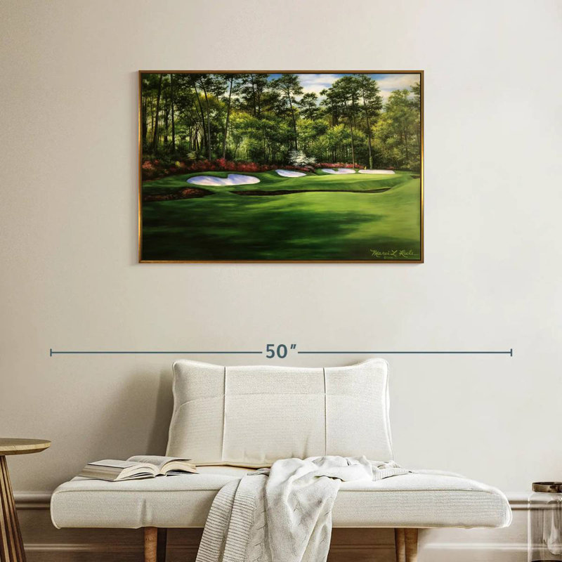 Augusta National 13th Hole I, Cadre flottant doré, 37 po x 25 po
