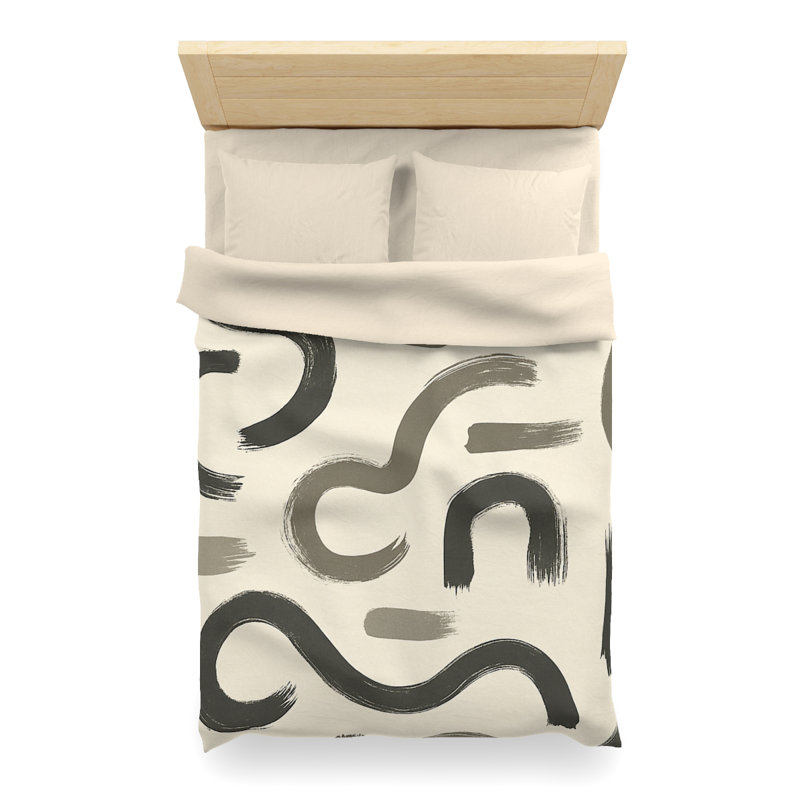 Microfiber Duvet Cover Boho Style, Design 70, Cream, Twin XL Duvet Cover