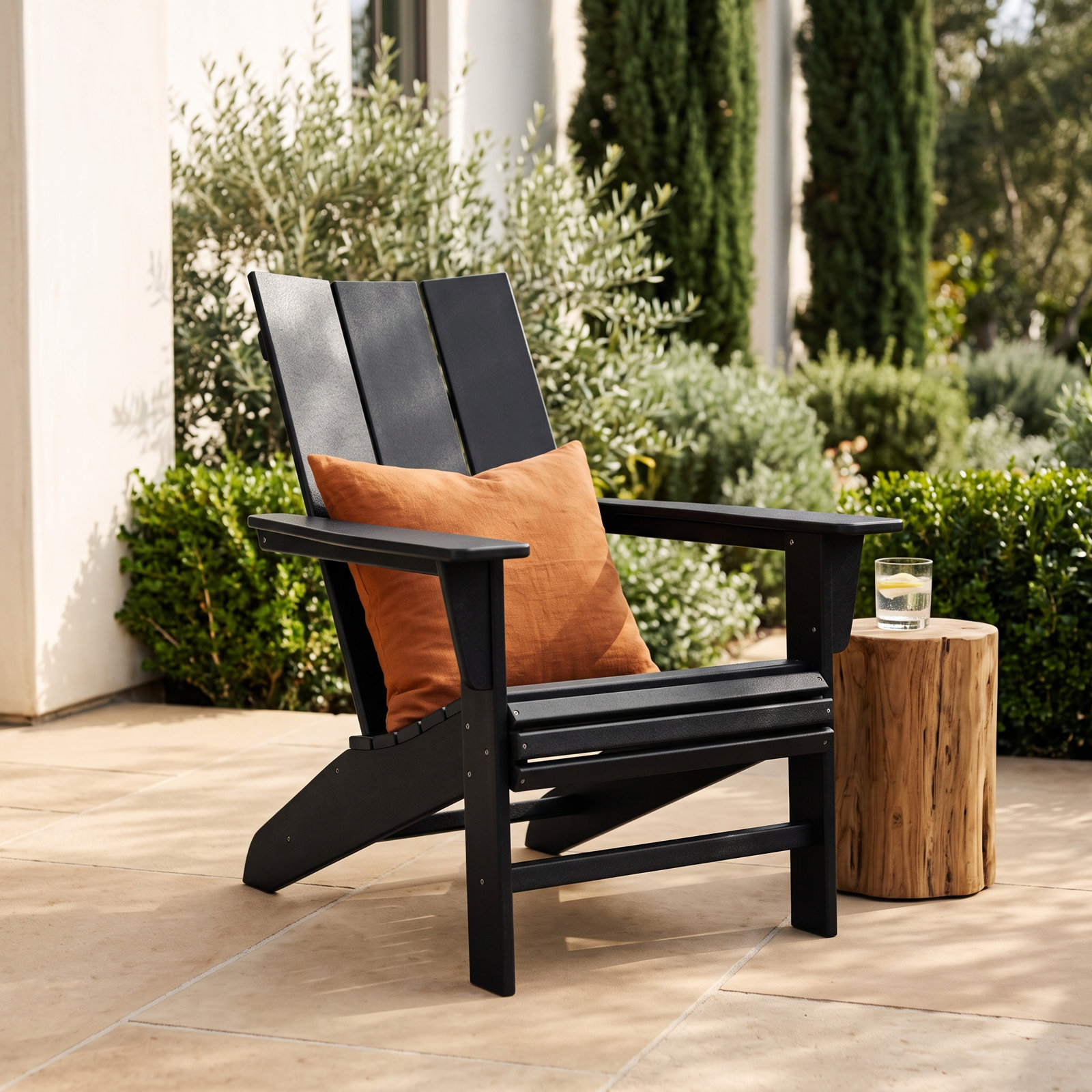POLYWOOD® Modern Adirondack Chair, Black