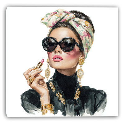 «Floral Headscarf Beauty», art mural sur toile tendue