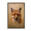 Toile flottante encadrée noire Woodland Fox Face par Petal Prints Design