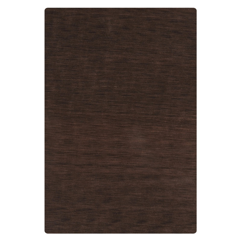 Manns Hand Knotted Loom Wool Eco-Friendly Area Rugs  -  Rectangle, Brown Color, Plain Solid Design, High Pile Thick Handmade Anti Skid Area Rugs for Living Room, Bed Room