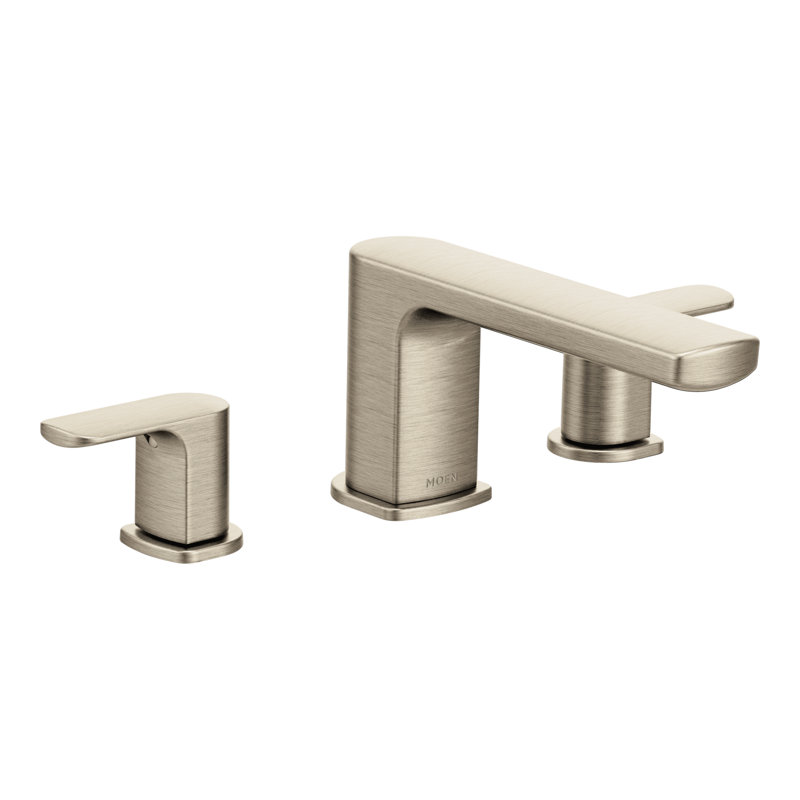 Garniture de robinet de baignoire romaine à deux poignées Rizon, Nickel brossé