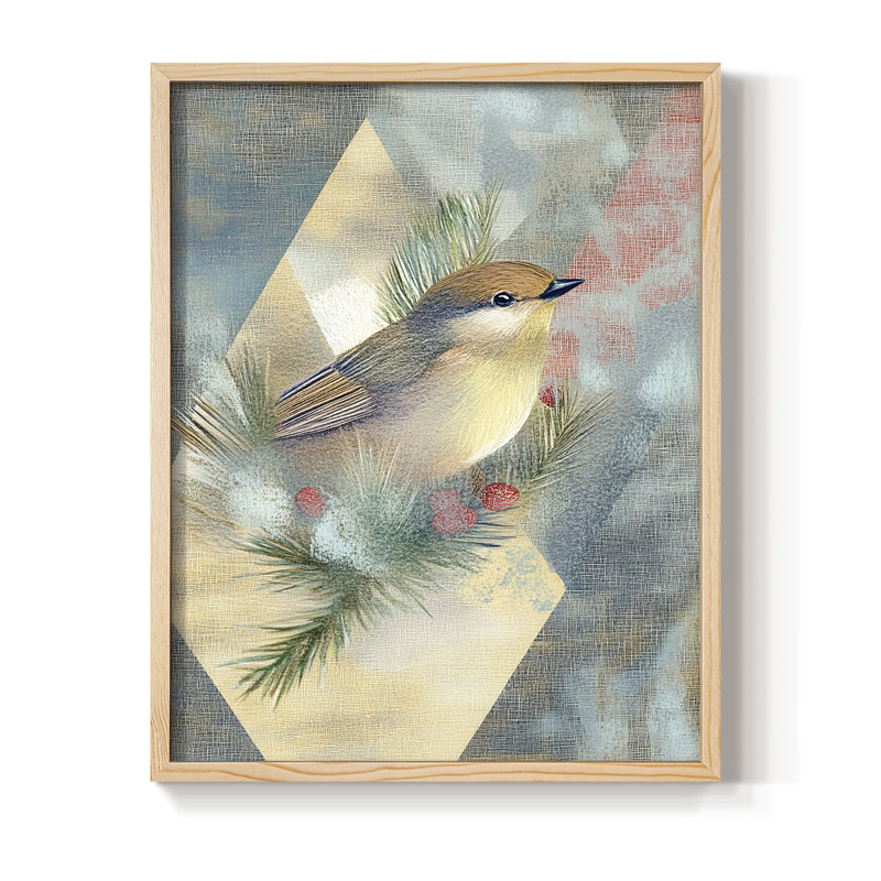«Christmas Holiday», art encadré CLxxviii - bois massif, Naturel, H 11 po x l 9 po
