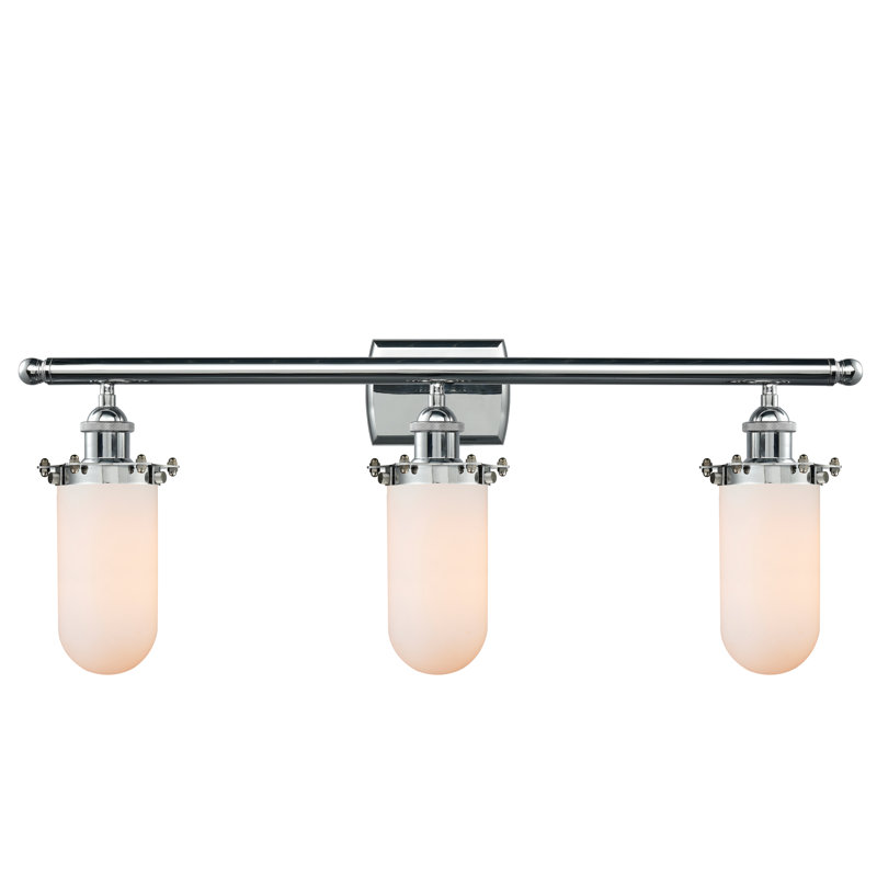 Éclairage pour meuble-lavabo à intensité variable Calixta, Chrome poli, Blanc