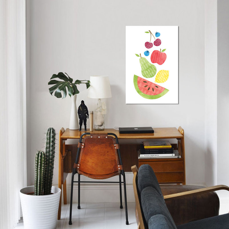 « funky fruit ii », impression sur toile, H 40 po x l 26 po x P 1,5 po, Toile tendue, Mat Color