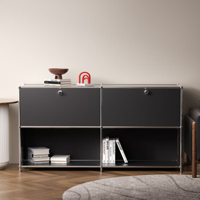 Modular Metal Drawer sideboard file cabinet Dining Cabinet Shelf Bookcase 2-tier Storage
