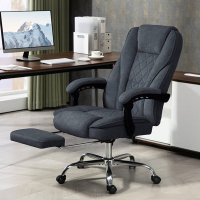 Fauteuil de bureau gris anthracite avec 6 points de vibration - repose-pieds, chauffant, inclinable, réglable en hauteur, pivotant pour l'efficacité du travail 6 chauffants inclinables chauffants et lombaires réglables, bureau