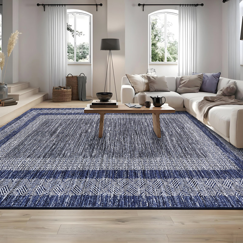 Rectangle Striped Area Rug, Blue, 200*290cm