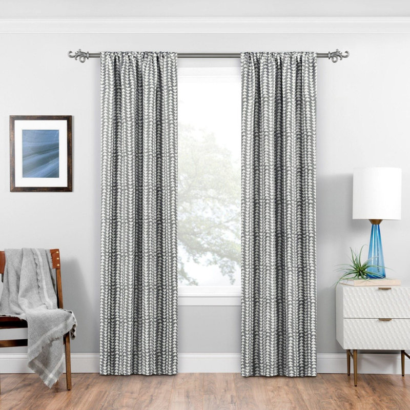 Tringle à rideaux simple Schkyra, l 48 po à 84 po, Étain