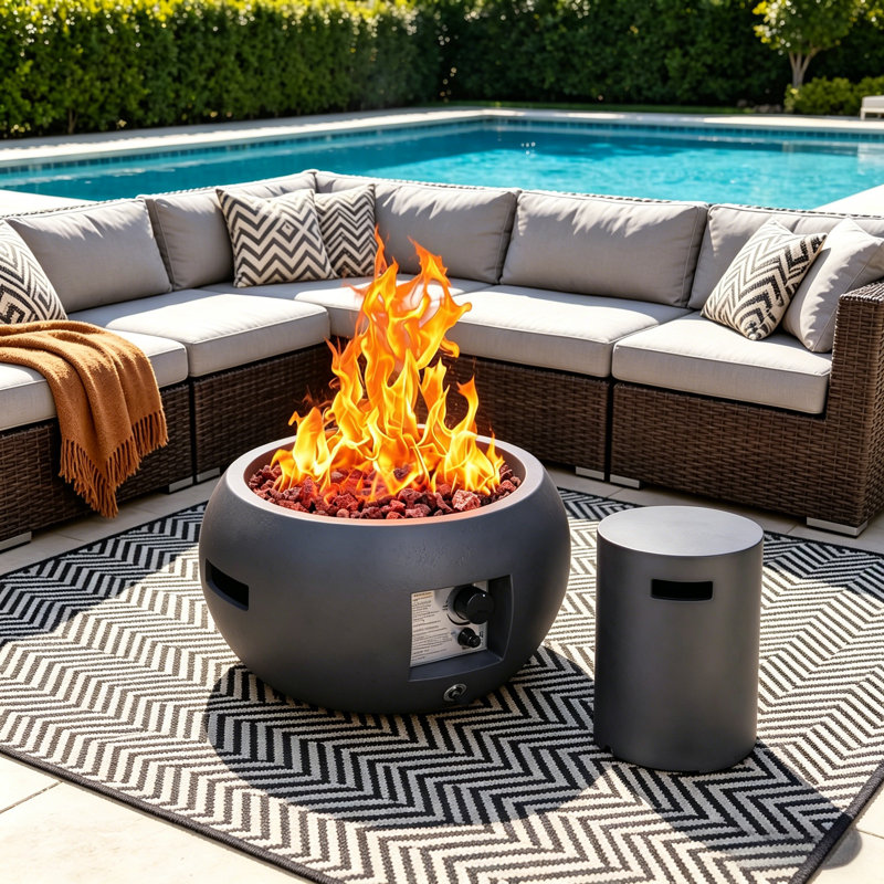 16''w X 20''h Round Outdoor Heater With Propane Tank Cover,black