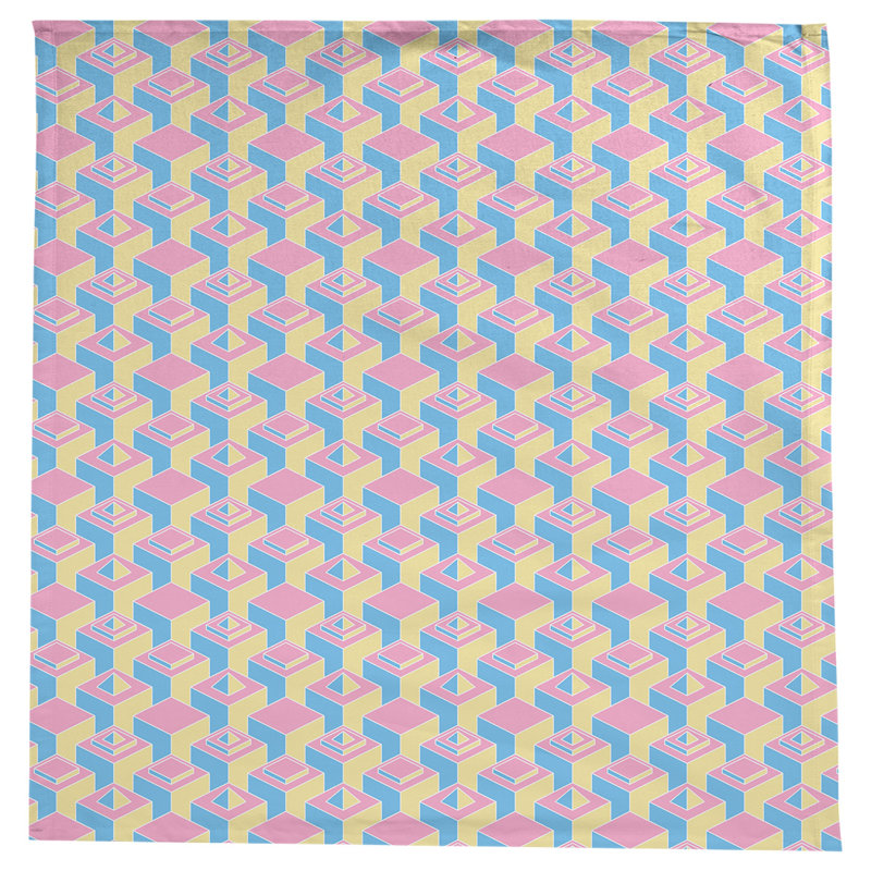 Classic Skyscrapers Tablecloth, Blue/Pink/Yellow