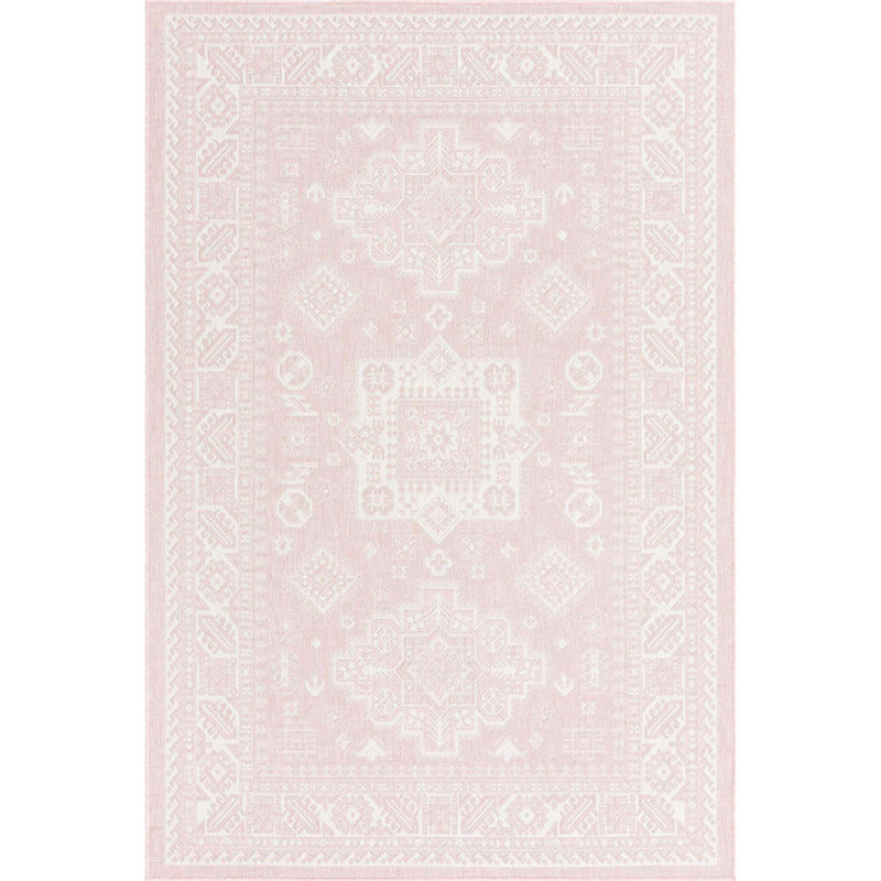 Tapis rose d'intérieur / extérieur Danera, Rectangle 5 pi 3 po x 7 pi 10 po