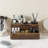 2-Tier Stackable Vanity Organizer Trays, Rustic Solid Wood Countertop Storage, Set of 2