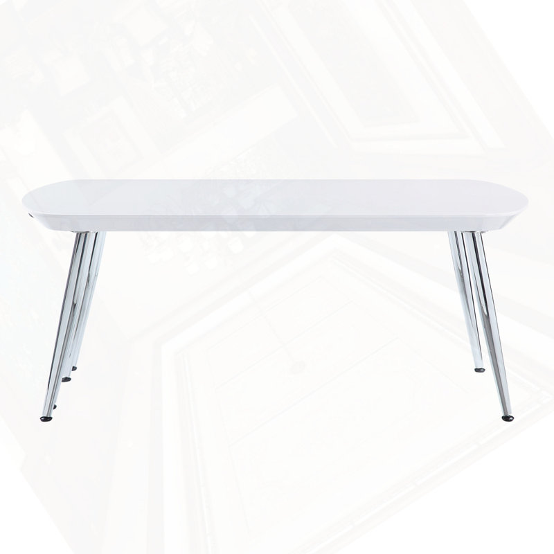 Table basse blanche et chrome