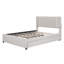 Lit plateforme tapissier en lin avec 2 tiroirs et lit gigogne-1046614687-1046614674