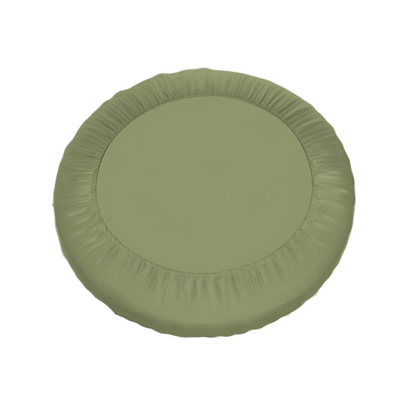 400TC Sateen Solid Cotton Round 4 Piece Sheet Set Fitted Sheet Fits Upto 16" Deep Pocket, Sage Solid