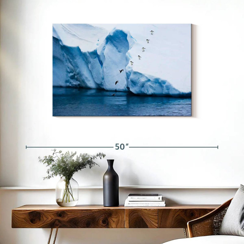 Playful Penguins, 24" H x 36" W