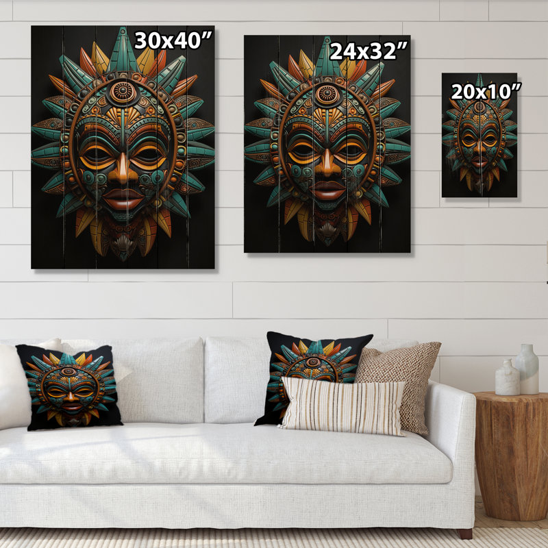 Mayla, masque tribal africain bamiléké sur bois, H 20 po x l 10 po x P 0,78 po
