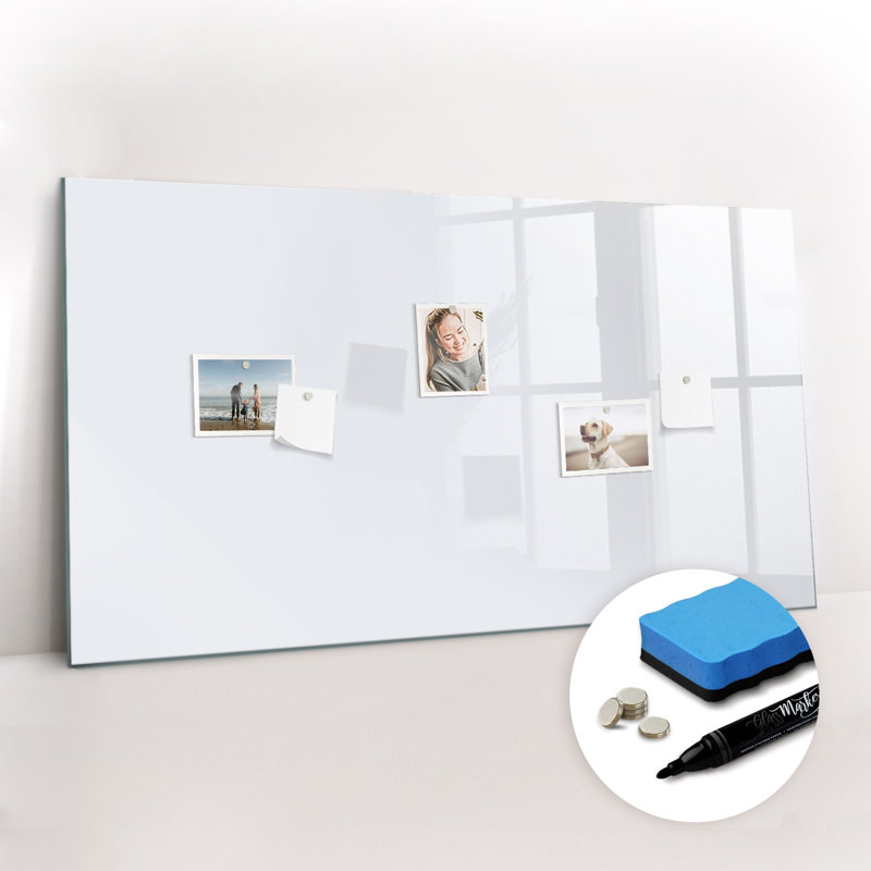 Magnetic Glass Dry Erase Board, White