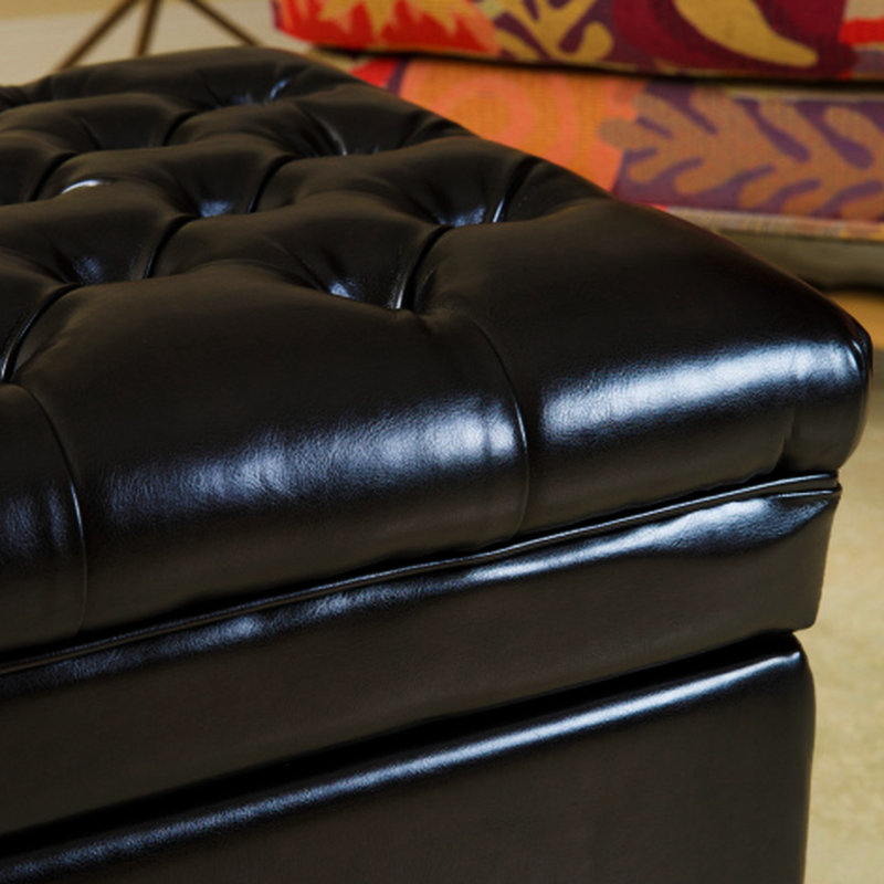 Cuir spacieux avec dessus rembourré et rangement, pieds de rangement colorés rembourrés confortables