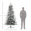 Arbre de Noël artificiel pin de montagne pré-éclairé Ft, arbre de Noël enneigé floqué, arbre de Noël à charnière avec lumières DEL et bouts de branches pour la décoration des fêtes, vert