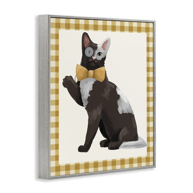 «Gentleman Cat» avec giclée encadrée, design par Sadie Harper, H 14 po x l 11 po, Estampe numérique Farmhouse