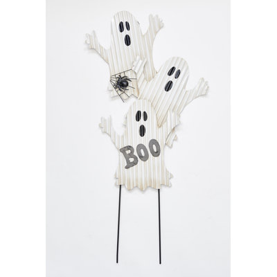 36" Metal Halloween Ghosts with Boo Garden Stake